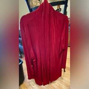Travelers by Chico’s size 4 maroon slinky/stretchy, long sleeve cardigan (#66)